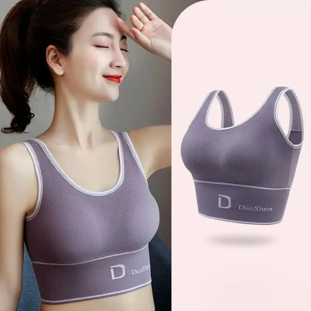 D-Shaped Women's Seamless Deep U-Shaped Back-Shaping Tube Top Yoga Sports Bra Without Steel Ring All-Match Base