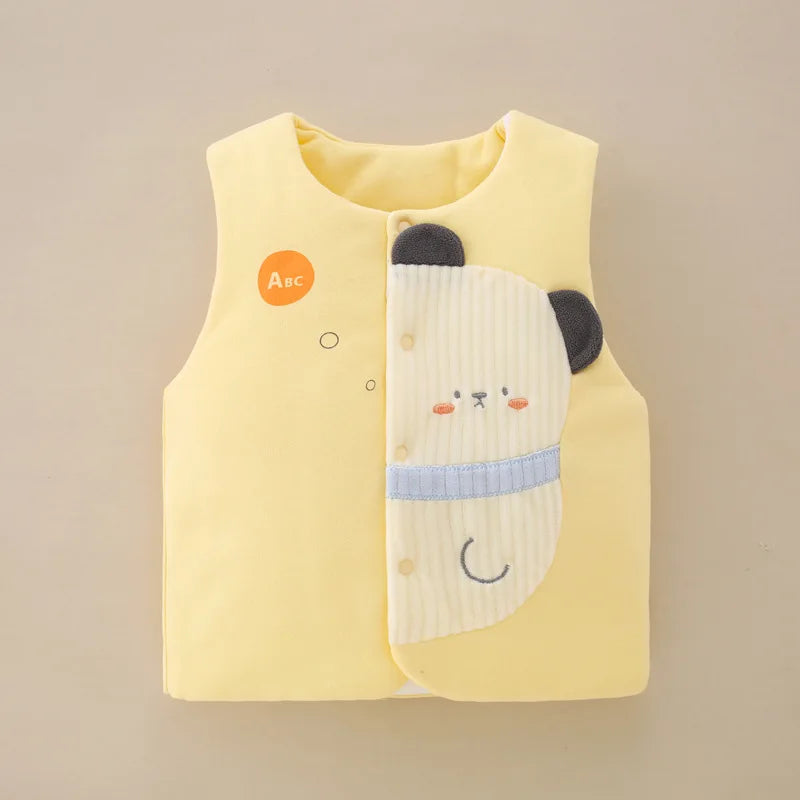 0-1Y Newborn Baby Vest Cotton Toddler Waistcoat Sleeveless Jacket for Girls Boys Vests Winter Children Clothes Cartoon