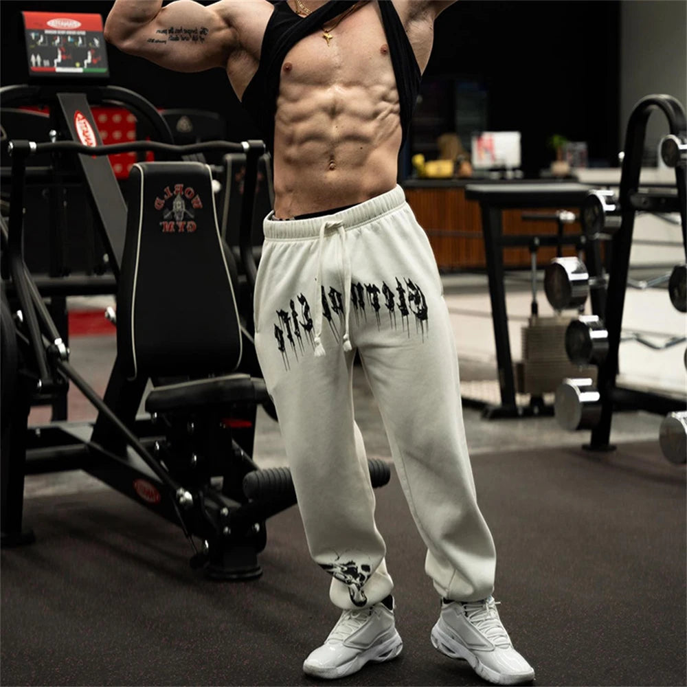 Autumn Spring New Brand Mens Gym Joggers Cotton Pants Streetwear Sweatpants Sport Leggings Trousers Fitness Bodybuilding Bottoms