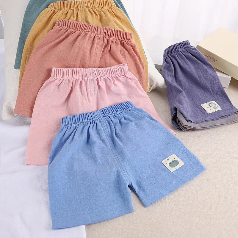 1-5 Years Kids Summer Shorts Boys Korean Style Cotton and Linen Short Pants Toddler Little Children Cute Shorts