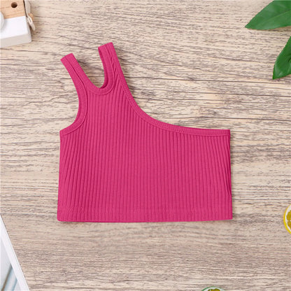 Toddler Kids Girls Dance Tank Top Racerback Crop Tank Top Sleeveless Sports Dance Top For Ballet Gymnastics Long Layering Tops