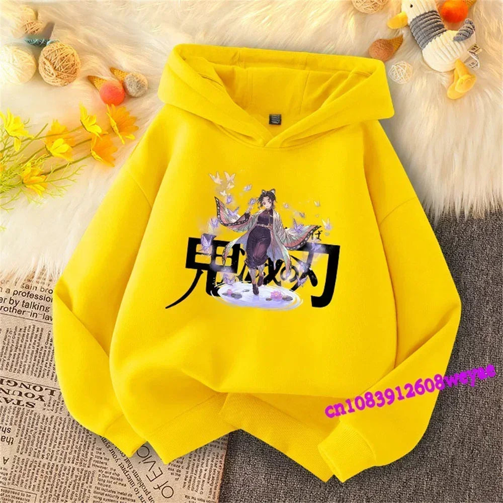 Demon Slayer Spring And Autumn Children Boys And Girls With Hoodie Sweater Top Cartoon Printing Children's Sportswear Coat Baby