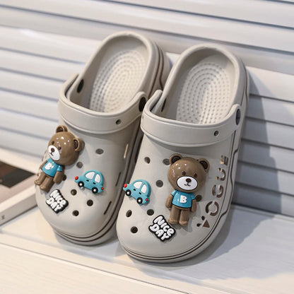 Children Slipper Sandals Girls Clogs Summer Garden Shoes Sneaker EVA  Comfortable Cute Cartoon Bear Slipper Girls Sandals