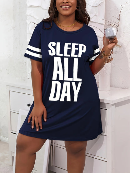 Sleep All Day Printed Women's Nightgowns High Stretch Comfortable Pajamas Women's Summer Home Dress Plus Size Halter Dress