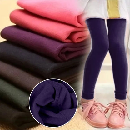 Autumn Winter Girls Leggings 3-12 Years Plus Velvet To Keep Warm Candy Colors Children Girls Pants Kids Leggings For Girls