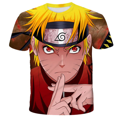 Summer Fashion Naruto Cartoon T-shirt Children Boys Unisex Short Sleeves 3D Print Tees Baby Kids Tops For Girls Clothes 3-14 Y