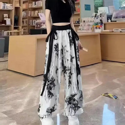 Fashion Set Women's 2024 Spring/Autumn Korean Round Neck Top Casual Tank Top Age Reducing Wide Leg Pants Three Piece Set