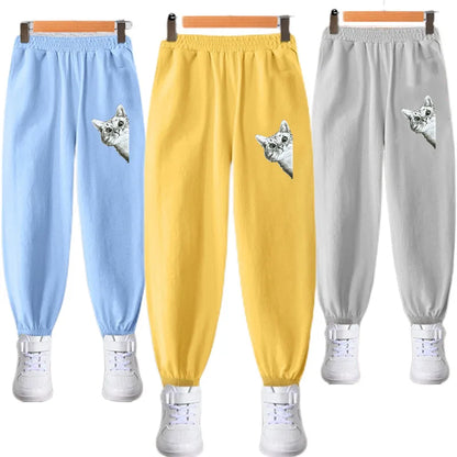 Children Summer Cool Trousers Kids Long Harem Pants Boys Sweatpants Toddler Bottom Baby Girls Anti-mosquito Pants 3-14 Y