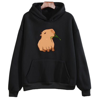 Funny Capybara Print Hoodie Women/Men Kawaii Cartoon Tops Sweatshirt for Girls Unisex Fashion Harajuku Graphic Hooded Pullovers