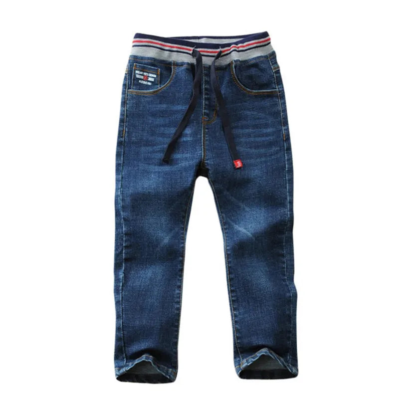 Boys Jeans 2022 Spring/Autumn Brand Design Toddler Clothes Kids Elastic Waist Denim Pants For Children's Age 3-14 T Trousers