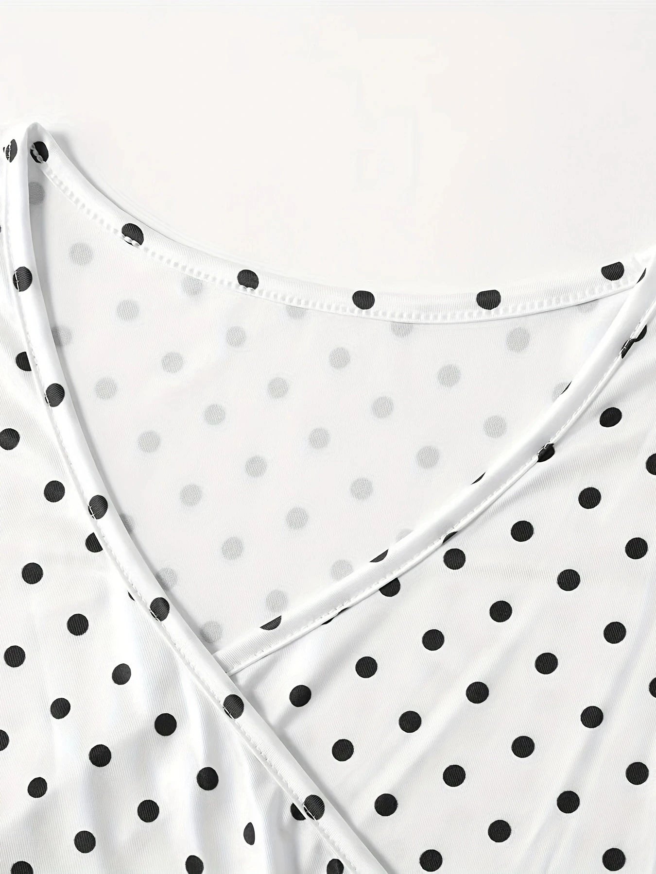 Summer polka dot short sleeved V-neck breastfeeding maternity shirt