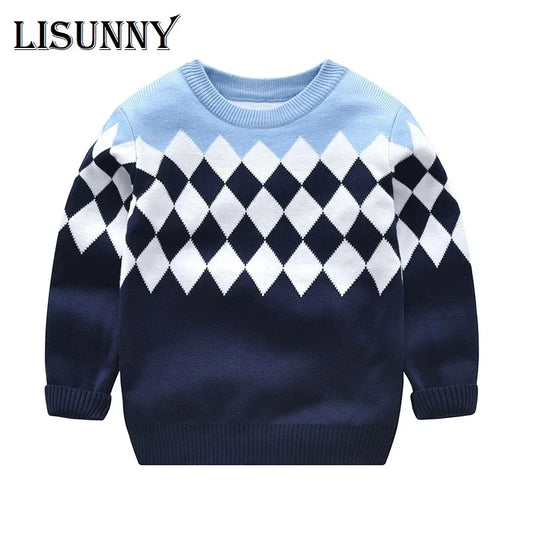 2024 New Autumn Winter Hedging Thick Long-sleeved Boys Sweater Children Sweater Cotton Pullover Boy Baby Sweater for 2-8 Years