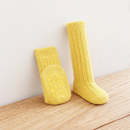 Kids Socks Thick Cold Winter Socks Super Warm Baby Snow Socks Christmas Gifts Coral Fleece Silicone Non-slip Floor Socks