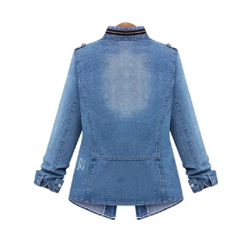 2024 Europe and America Wish Women's Denim Jacket Tight Slimming Denim Jacket Jacket Women's Denim Jacket Women