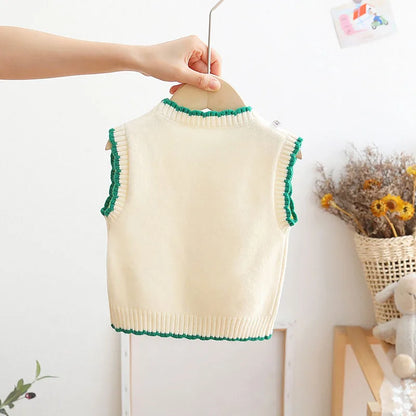 Baby Girls Vest Kids Thicken Waistcoats Toddler Infant Warm Flower Outerwear Children's Sleeveless Jacket Clothes Korean Style