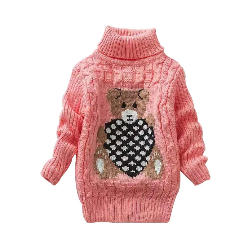 children's sweater Autumn Winter boy girl Knitted bottoming turtleneck shirts teenager solid high collar pullover sweater1-16Y