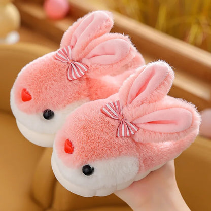 Winter Kids Slippers Toddler Girls Animal Cat Flip Flop Plush Parent Slides Baby Boys Indoor Shoes Warm House Children Slippers