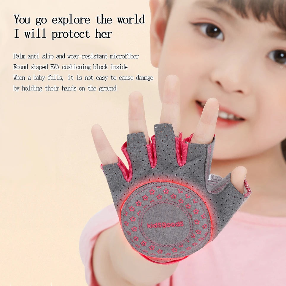 Children's Cycling Gloves Safe Cycling Pulley Sports Handguard Printing Cartoon Non-Slip Shock Absorption Kids Gloves