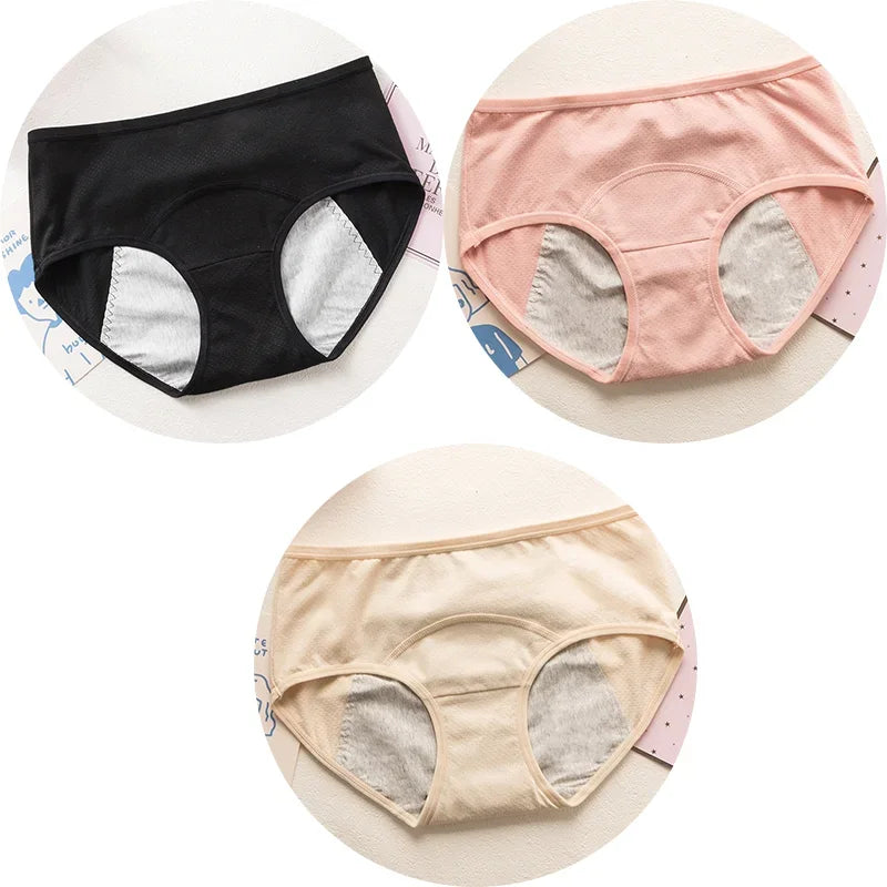 3pcs Cute Cartoon Girls Menstrual  Panties For Teenager Leakproof Physiological Period Underwear Children Panties for periods