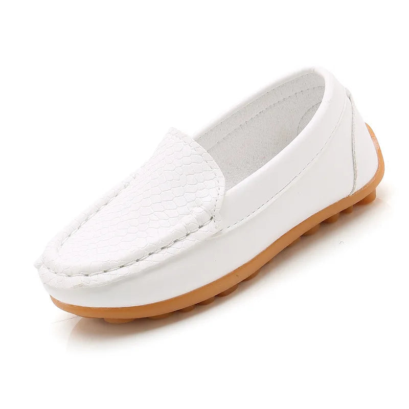 JGSHOWKITO Kids Shoes Candy Colors Unisex Boys Girls Soft Loafers Slip-on PU Leather Shoes For Children Size 21-38 Moccasin Hot