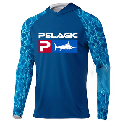 New Fishing Hoodie Pelagic Men Clothes Summer Breathable Long Sleeve Fishing Shirt Sun Protection Camouflage Fishing Shirts Tops