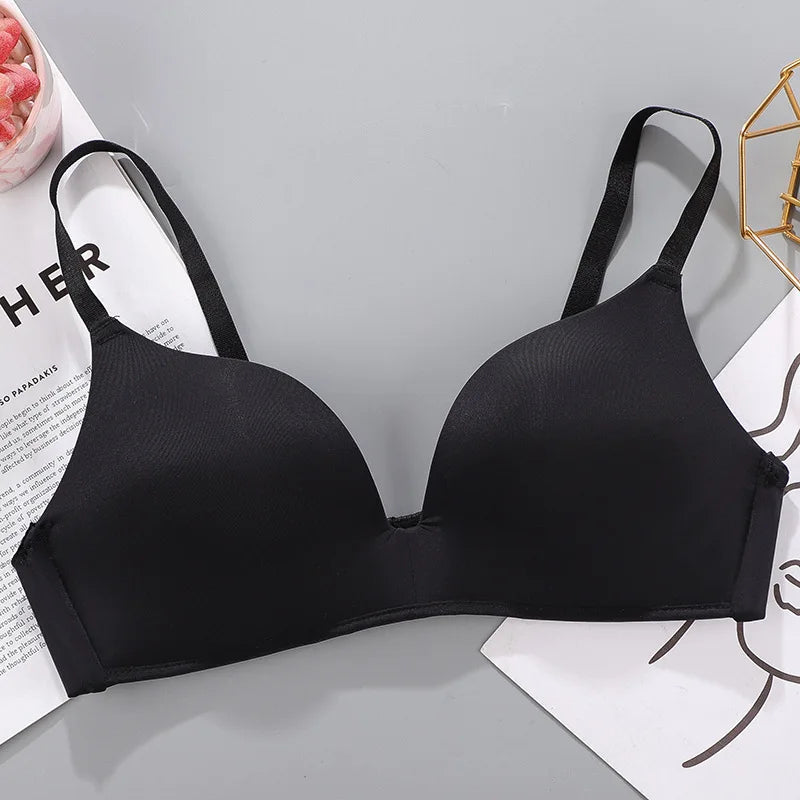 Sexy No Wire Push Up Underwear Women Seamless Bra Girls Students Breathable Thin Bras Female's Bra Breathable Gathered Lingerie