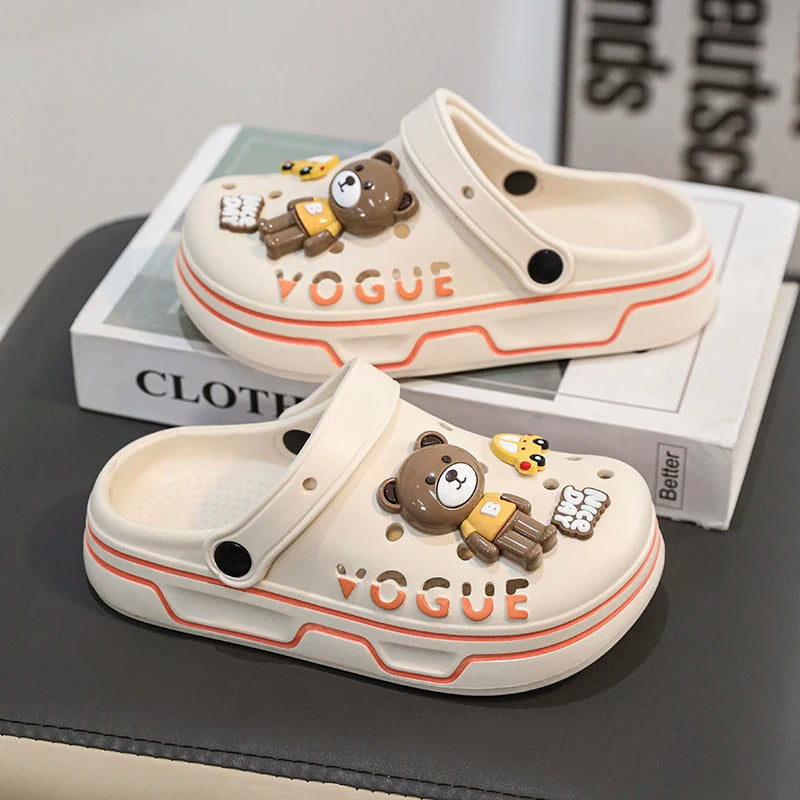 Children Slipper Sandals Girls Clogs Summer Garden Shoes Sneaker EVA  Comfortable Cute Cartoon Bear Slipper Girls Sandals