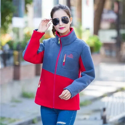 Autumn Spring Women's Sweatershirt Plush Thickened Young And Middle-aged Fleece Coat Female Blouse Loose Zip Embroidered Jacket