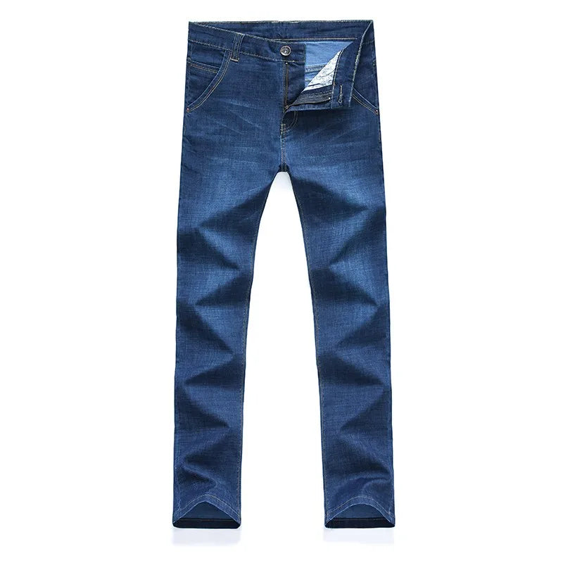 Large Size 42 44 46 Men's Denim Jeans Summer Thin Straight High Quality Classic Business Fashion Denim Stretch Pants For Male