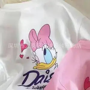 Disney Cartoon T-shirt For Children's Clothes Summer Short Sleeved Round Collar Tops Kids Tees 6m-7y Baby Girl Clothing T Shirts