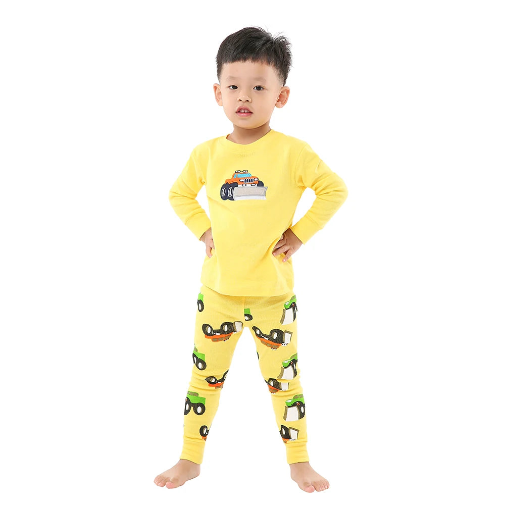 100% Cotton Boys Pajamas Kids Sleepwear Child Nightwear 2pcs Long Sleeve Children's Clothing Sets for 2-8Years