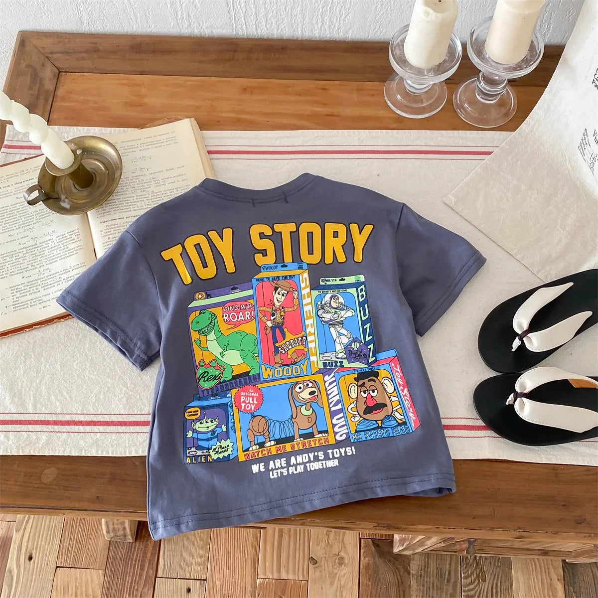 2024 New Summer Boys T-shirt Printed Cartoon Fashion Loose Short Sleeve Tops Children Clothes Baby Round Collar Tees 9m-6y