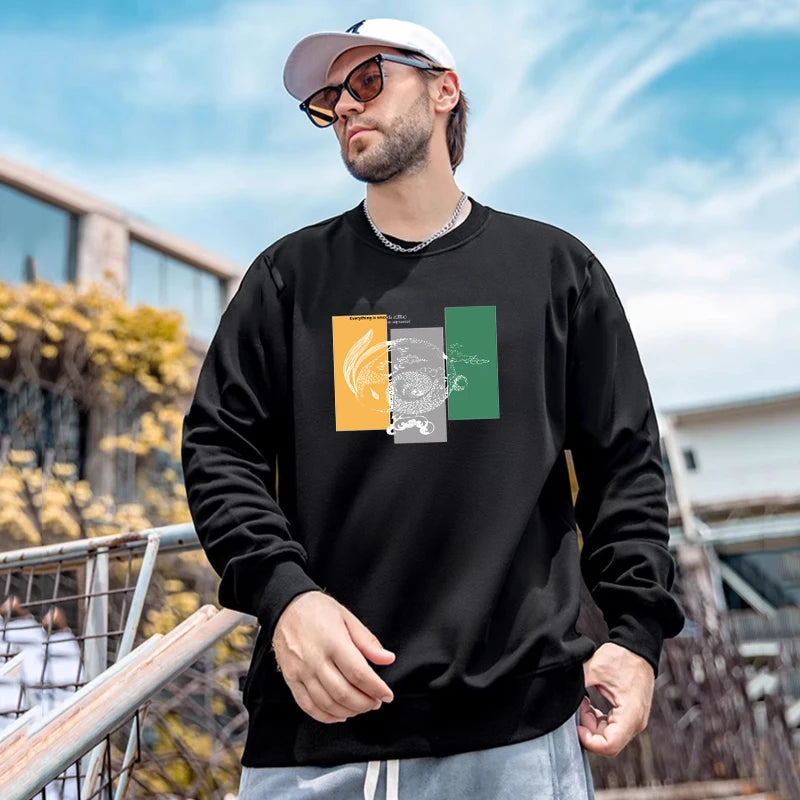 Oversized Tops Men Plus Size Autumn Pullovers Sweatshirts 6XL 7XL 110-180kg Man Round Neck Long Sleeve Printed Big Size Clothing