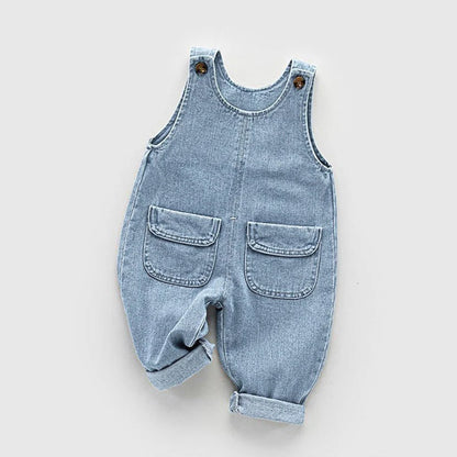 DIIMUU Toddler Baby Clothing Children Boys Overalls Kids Girls Denim Pants Casual Dungarees Trousers Rompers Jumper 1-5 Years