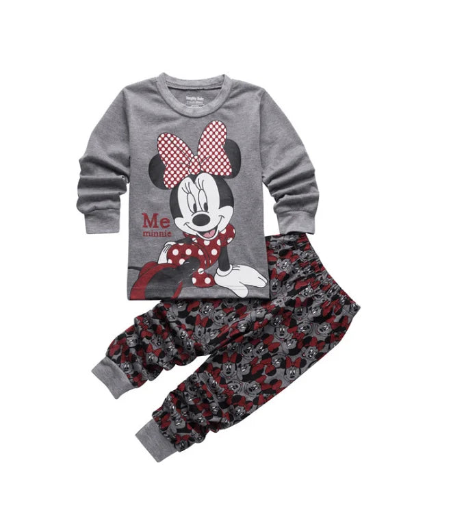 Spring Autumn Children's Clothing Sets Minnie girl boy Sleepwear Kids Pajamas Set Baby Girls Cotton Mickey Cartoon Pyjamas