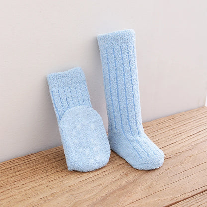 Kids Socks Thick Cold Winter Socks Super Warm Baby Snow Socks Christmas Gifts Coral Fleece Silicone Non-slip Floor Socks