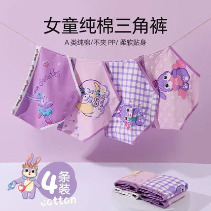 Kuromi Lynabel Cartoon Girls Briefs Quadrangle Cotton Boxer Shorts 3-12 Years Children Antibacterial Panties Girls