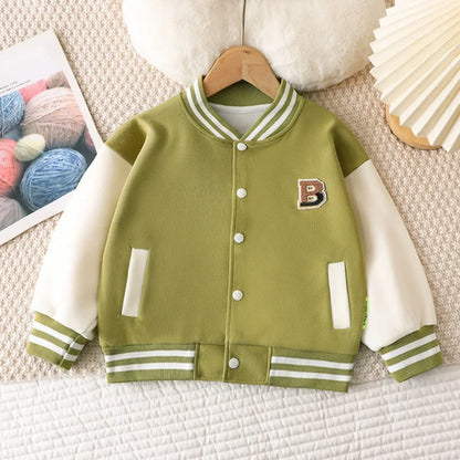 Autumn Children's Clothing Sports Baseball Uniform Outerwear Winter Cardigan Jackets Top Kid Boys Girls Coats