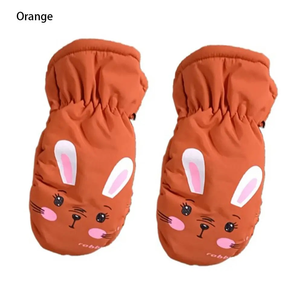 Baby Kids Gloves Winter Warm Thick Windproof Cartoon Rabbit Full Finger Mittens For Children Toddler Boys Girls 0-5 Years