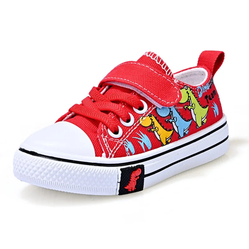 Children Cartoon Canvas Shoes for Boys Girls Casual Low-top Shoes Spring Breathable Non-slip Board Shoes Fashion Kids Sneakers