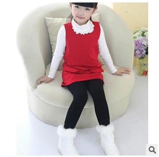 2023 New Winter Girls Warm Thick Warm Leggings Children Pants Kids Elastic Waist Colorful Plus Velvet Leggings Pants Fluff