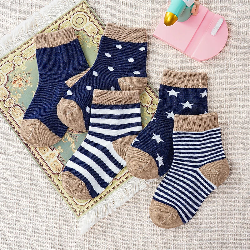 5Pairs Baby Socks Newborn Baby Boy Cute Short Sock 0-1-3-8Y Kids Cotton Toddler Cartoon Soft Children's Sports Socks for Girls