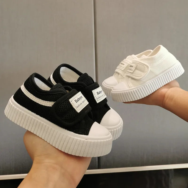 2024 Spring Summer New Children's Fashion Thick Sole Canvas Shoes Kids Breathable Casual Sneakers Toddler Girls Boys Chic Shoes