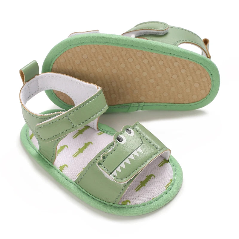 PU Cute Cartoon 0-18M Newborn Baby Boys Summer Shoes Sandals First Walkers Newborn Shoes Casual Soft Sole Sandals 4 Colors