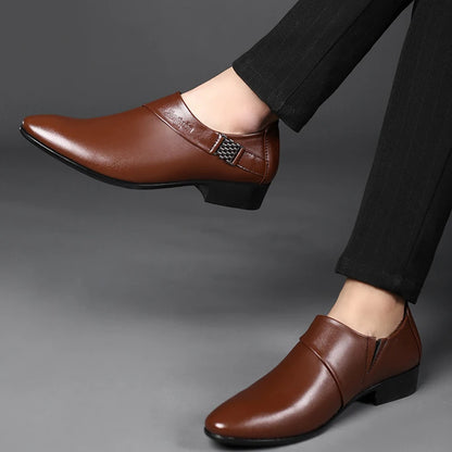 Luxury Men Leather Shoes Formal Dress Shoes for Male Plus Size Party Wedding Office Work Shoes Slip on Business Casual Oxfords