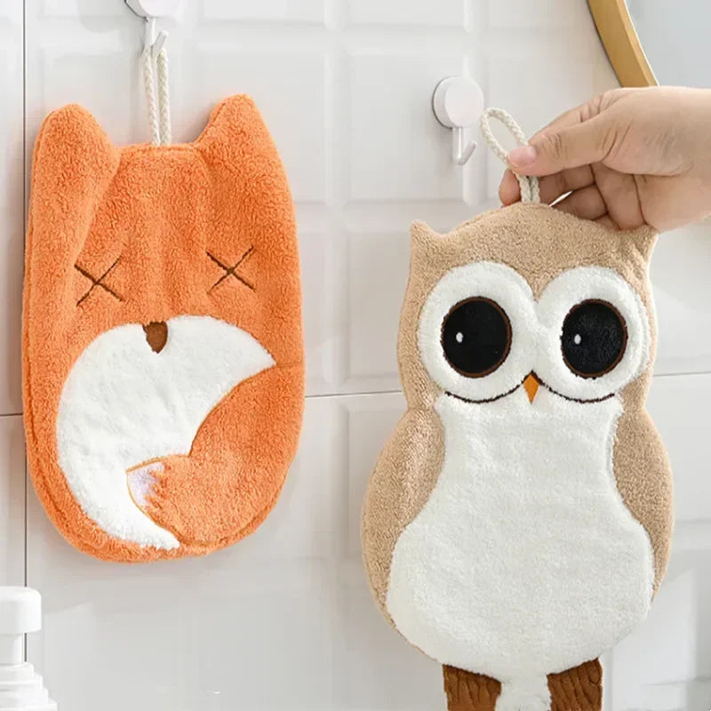 Cute Cartoon Animals Children's Hand Towel Quick Drying Microfiber Towels Elephant Hippo Style Kitchen Dishes Cloth Dishcloth