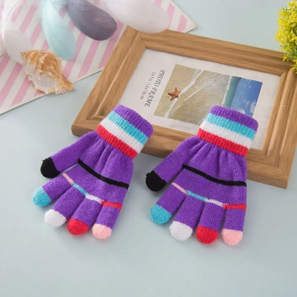 Lovely Knitted Kids Gloves Thick Fingerless Fingerless gloves Winter Warm Boys Girls