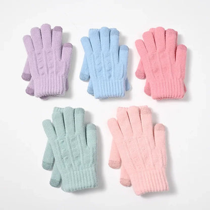 1Pairs Hot Sale Winter Warm Gloves for Children Boys Girls Screen Saver Warm Gloves Kids Outdoor Playing Gloves 3-12Years Old