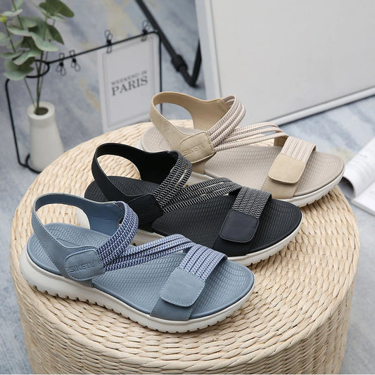 Women New Fashion Elegant Sandals 2024 Summer New Outdoor Sports Beach Wedge Height Increase Womens Comfortable Opened Toe Shoes