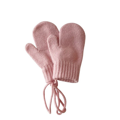 Wool Baby Winter Gloves Candy Color Halter Kids Mittens for Children Girls Boys Accessories Warm Knitted Kids Gloves 1-4Y